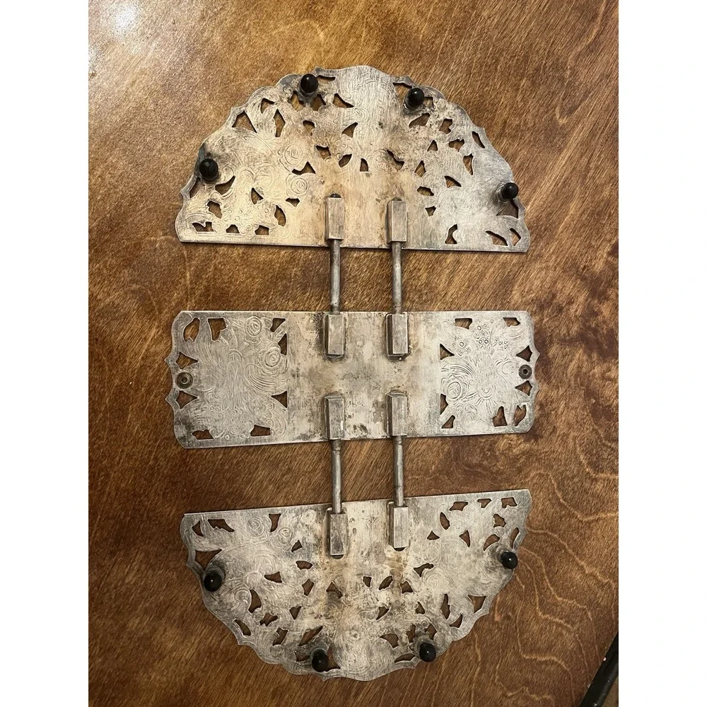 Adjustable Silver Plated Footed  Trivet Stand